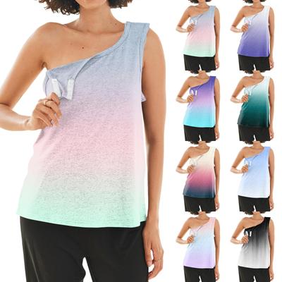 Women's Post Shoulder Surgery Shirt Sleeveless Top with Snap Buttons On Shoulder Gradient Print Comfortable Fit Recovery Clothing