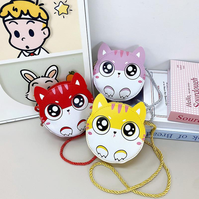 Cute Design Kitty Pu Shoulder Bag For Toddler Girls Stylish And Durable Accessory Everyday