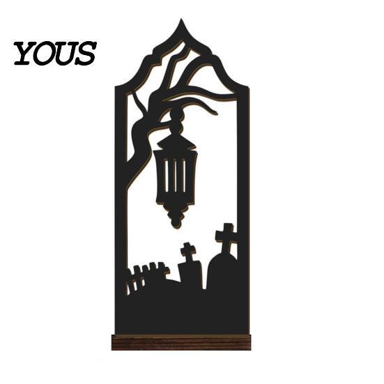Festive Atmosphere Lighting Halloween Candle Holder, Gothic Hollow Silhouette Holder for Tea Lights, Dark Decorative Ghost Style Pumpkin Cat