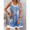Plus Size Women'S Cat Print Sleeveless Dress Printed Casual Daily Wear Summer Dress Suitable For Summer