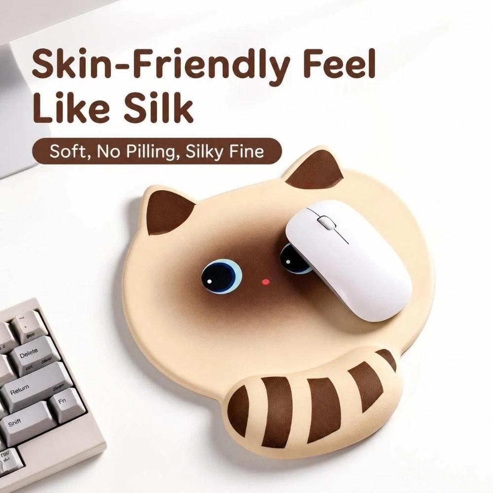 New Cartoon Cat Wrist Rest Mouse Pad Non-Slip Soft Silicone Mouse Pad Rebound Comfortable Ergonomic Desk Mat Gaming