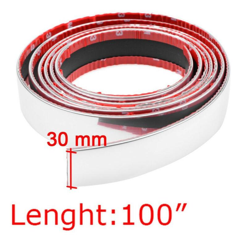 100" Car Bumper Door Edge Lip Guard Chrome Decor Protector Moulding Trim Strip