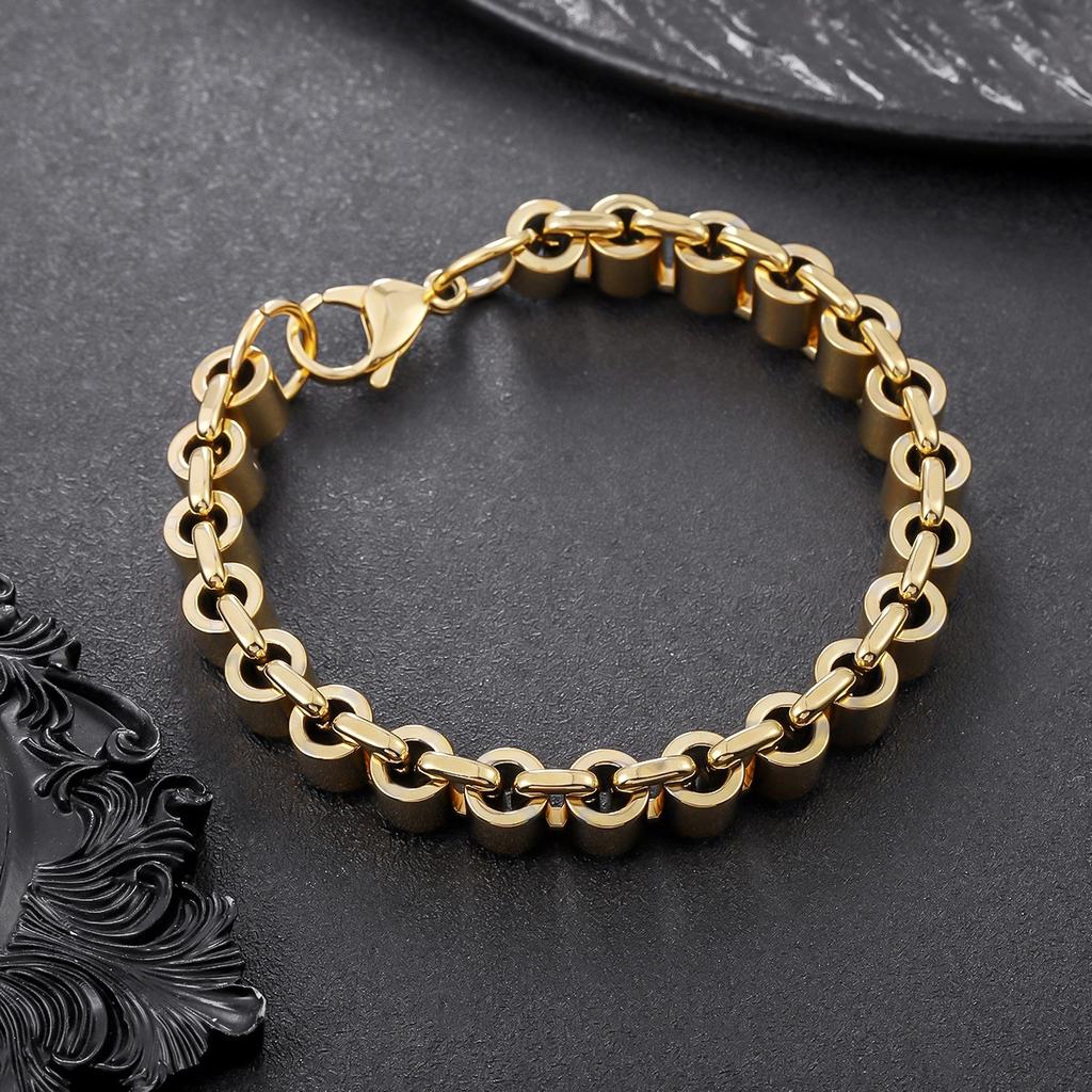 1Pcs Men's stainless steel twisted bracelet, hip-hop punk stainless steel  accessory
