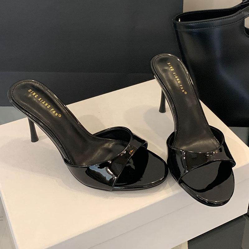 Fashion Luxury Female Slides Footwear Ladies High Heels Pumps Shoes 2025 New Fashion Round Toe Slip On Women Stiletto Heels Shoes