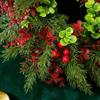 Künstlicher Roter Beerenkranz Innen Außen Haustür Wandbehang Weihnachten Stechpalmenbeeren Girlande Feiertagsparty Dekoration Ornament