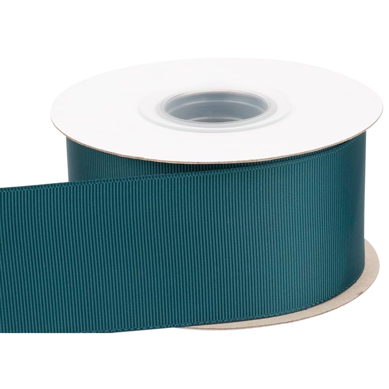 [Tekdeere]Width 50mm Solid Teal Grosgrain Ribbon, Perfect for Gift Wrapping, Sewing, Hair Accessories, Wedding Decorations - 22 Meters/roll