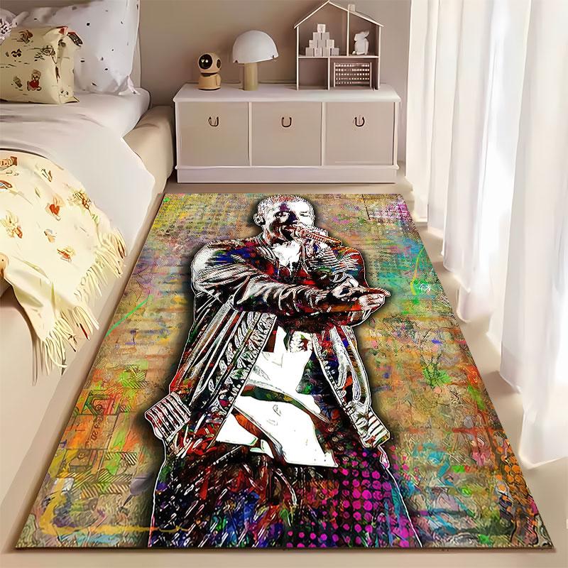 Colorful Singer Portrait Carpet suitable as a non-slip mat for the living room or bedroom sofa