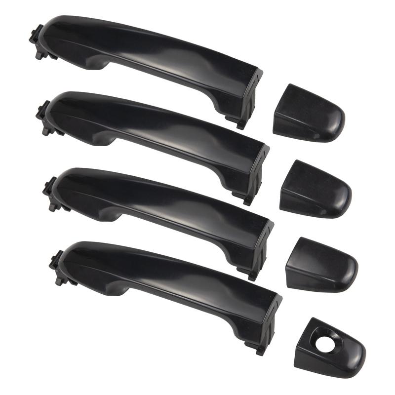 4 Pcs Exterior Rear Door Handle with End Cap Black For for Toyota Camry 2012-2017 69210-06200 69210-60170 Outer Accessories