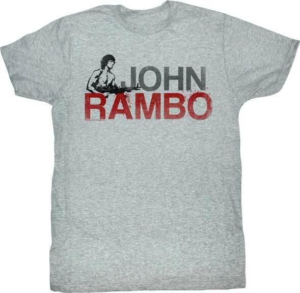 Rambo First Blood John Rambo Men s T Shirt 80 s Movie Merch L