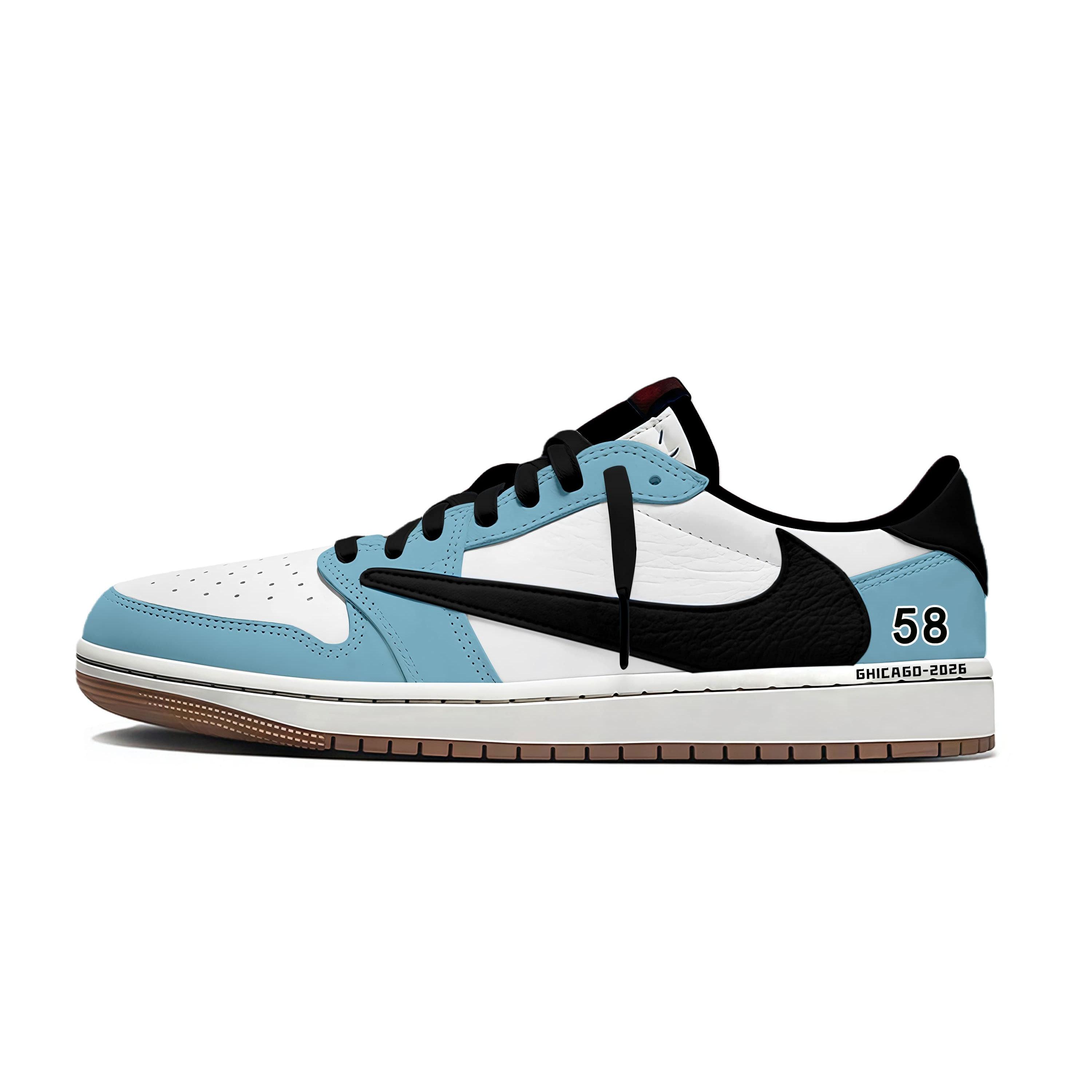 

Travis Scott x Jordan Air Jordan 1 Ice Blue Travis Scott X AJ1 Low Cushioning Low top Vintage Basketball Shoes Unisex DZ4137-700(Team1698-) 41