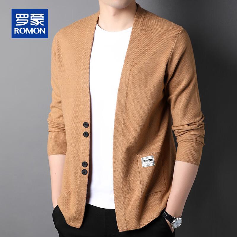 ROMON Men s V-Neck Knitted Cardigan Sweater 2XL