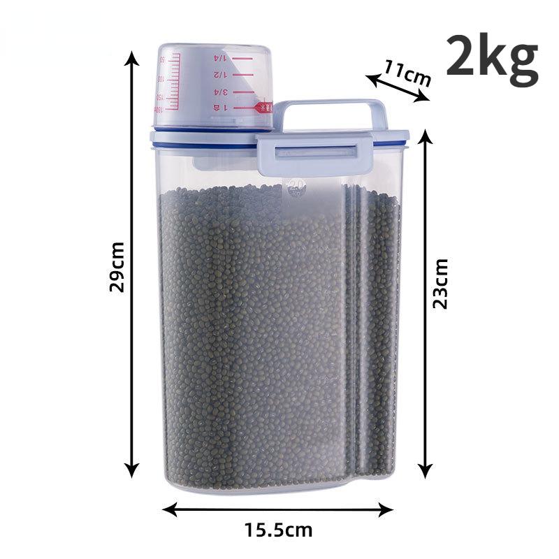 

Dog Cat Food Pail Plastic Storage Tank With Measuring Cup Container Moisture-Proof Sealed Jar Pet Supplies Accessories Decor