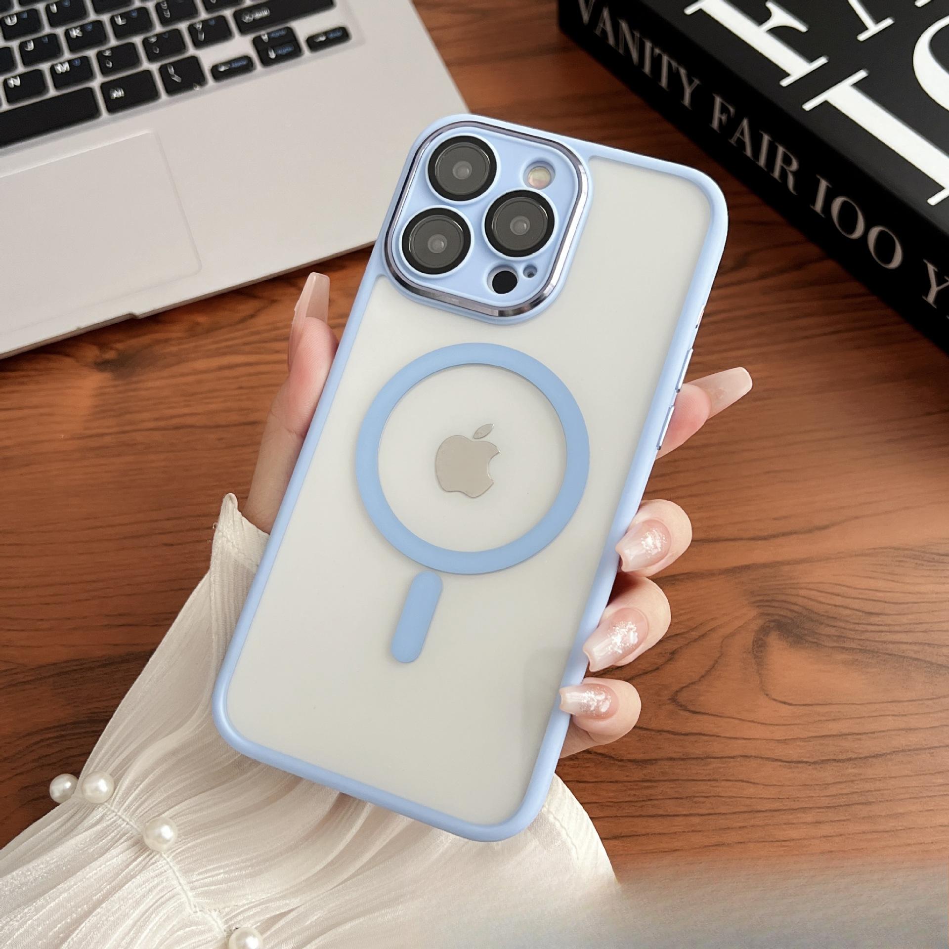 

IPhone 16 Crystal Magnetic Case Applicable To Apple 15 Promax Hardware Lens Ring 14 Anti-fall Cover Apple 12Promax