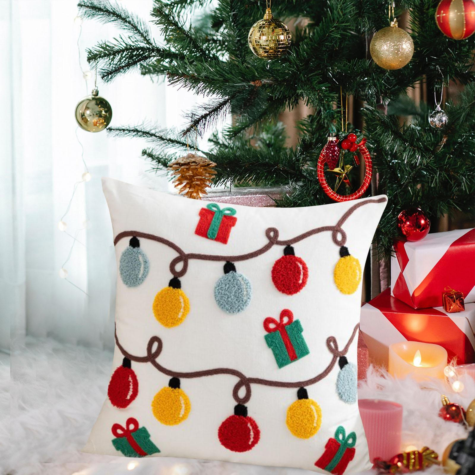 Рождественская наволочка 18x18 дюймов на молнии наволочка вышитый декор чехол для Colorful Lamp 1124₽