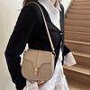 2025 New Fashion Bag Shoulder Bag Semi-round Saddle Bag Women's Lock Small Square Bag Trendy Messenger Bag