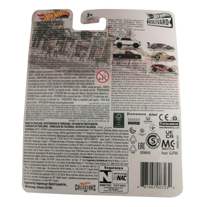 Mattel GRM09 Hot Wheels Premium Real Riders Boulevard Custom '93 Nissan Hardbody (D21) No. 38, voiture de course, modèle de véhicule