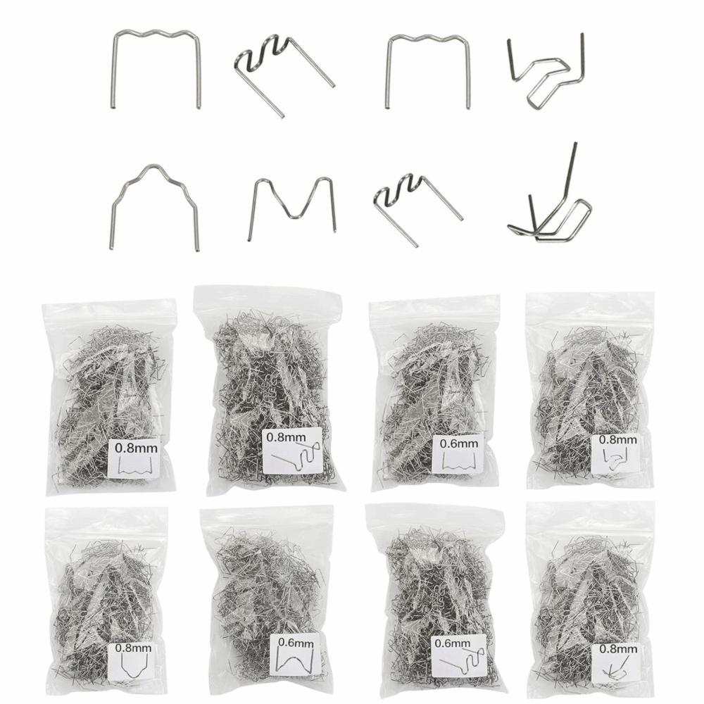 800pcs Precut Hot Staples Welding Rods 0.6mm-0.8mm Hot Wave Flat Staples For Plastic Welding