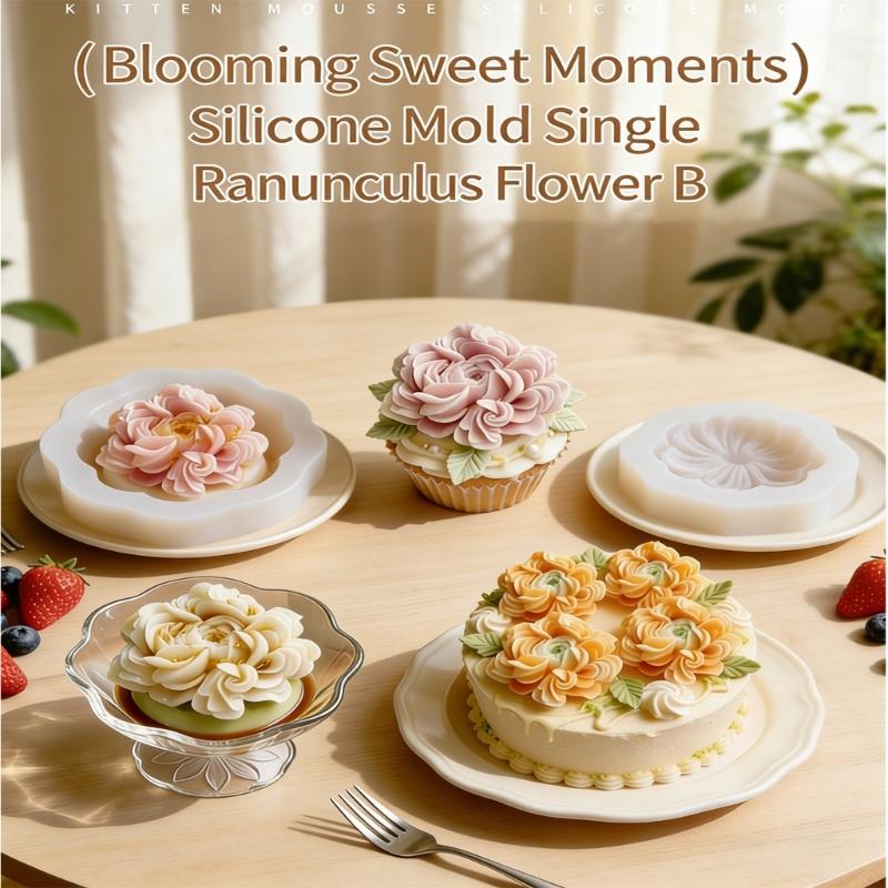 Flower Fondant Cake Mold for Cake Decorating Cupcake Toppers Candle Making Handmade Soap Mold 3D Flower Silicone Mould