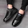 Mode Herren Rindsleder Leichter Luxus Koreanische Mode Schuhe Krokodilmuster Vier Jahreszeiten Lässig Kleine Weiße Schuhe Herren Schwarze Board Schuhe