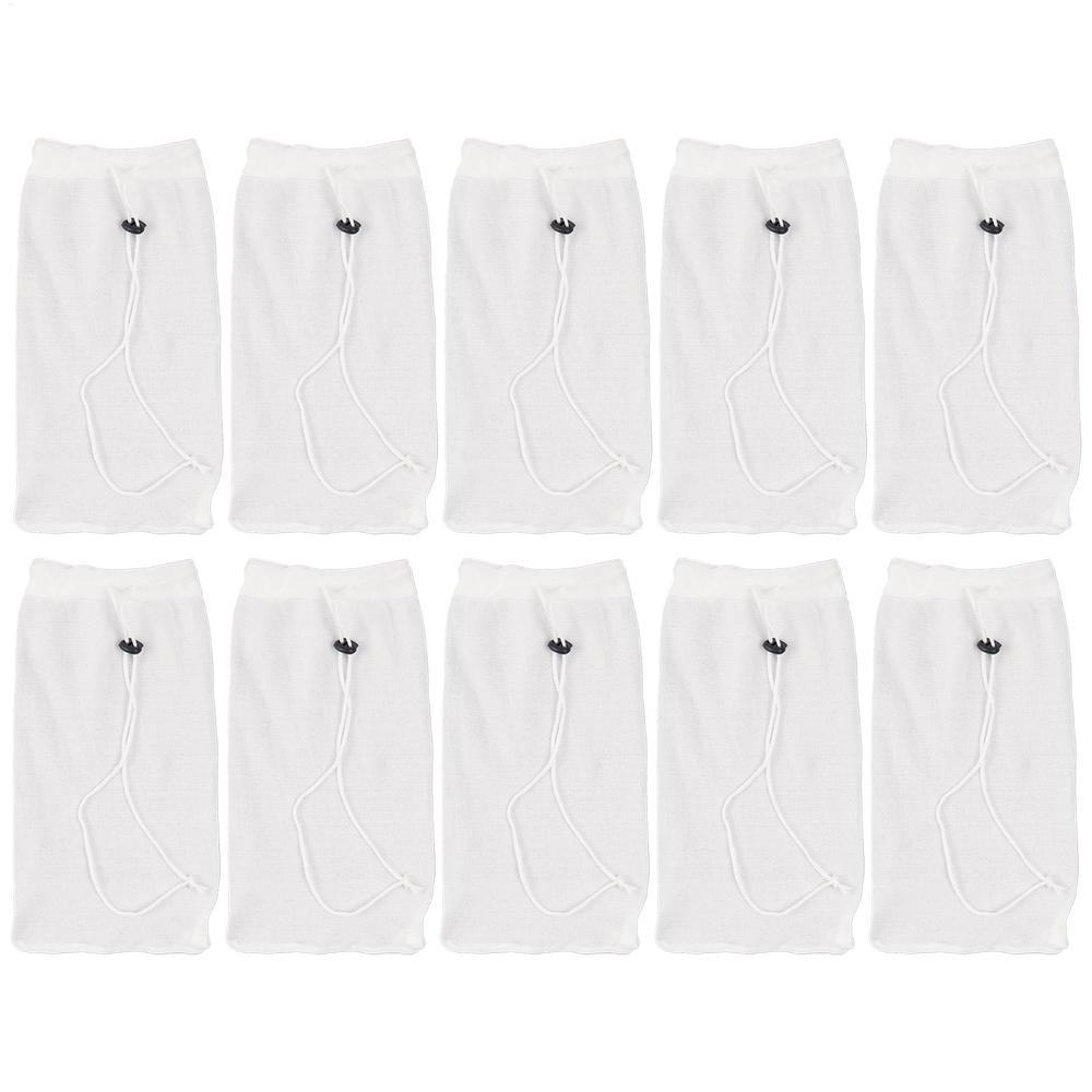 Pool Vacuum Bags Fine Mesh Pool Vacuum Filter Bags 10 Pieces Reusable Nylon Pouch with Locking Cord for Ponds Water Sand Dirt