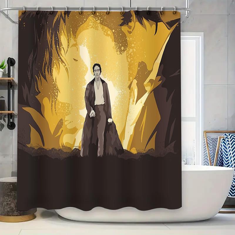 

Gothic Horror Shower Curtain Dark Academia Tapestry Home Decor Halloween Backdrop Vintage Wall Hanging Macabre Art Room Divider W60H190(CM)-1 Pcs