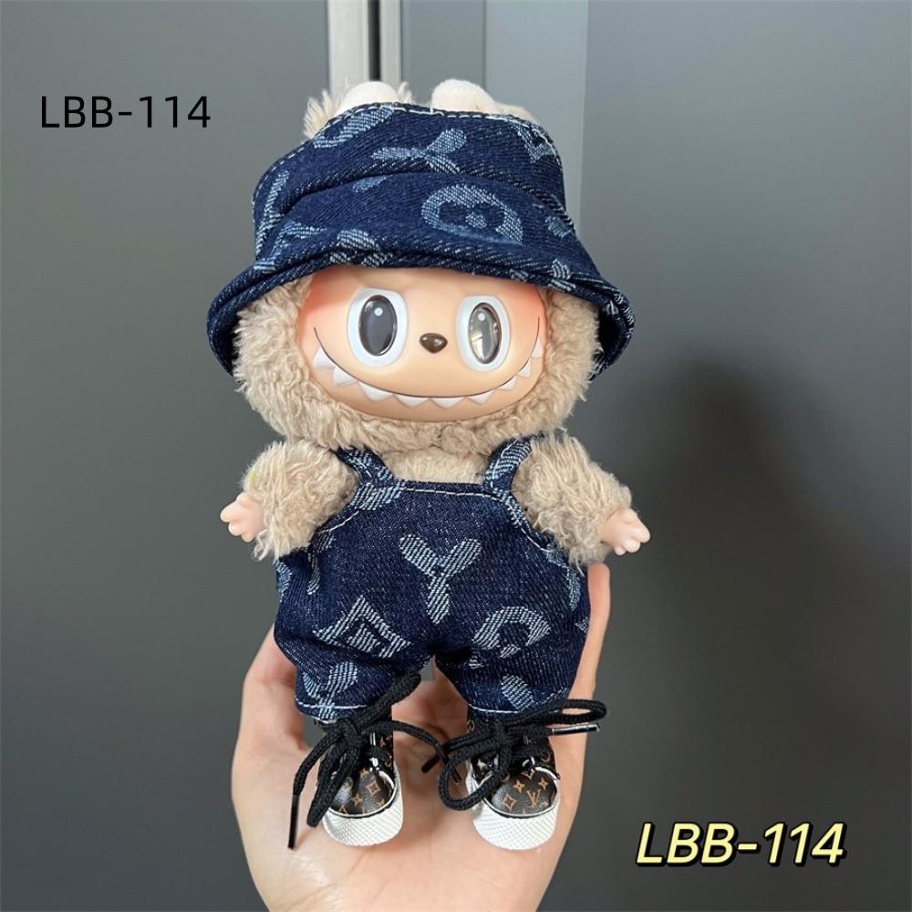 Cute Clothes for Labubu Doll Overalls Knitted Skirt Lace Trim Hats Casual Wear (not Labubu)