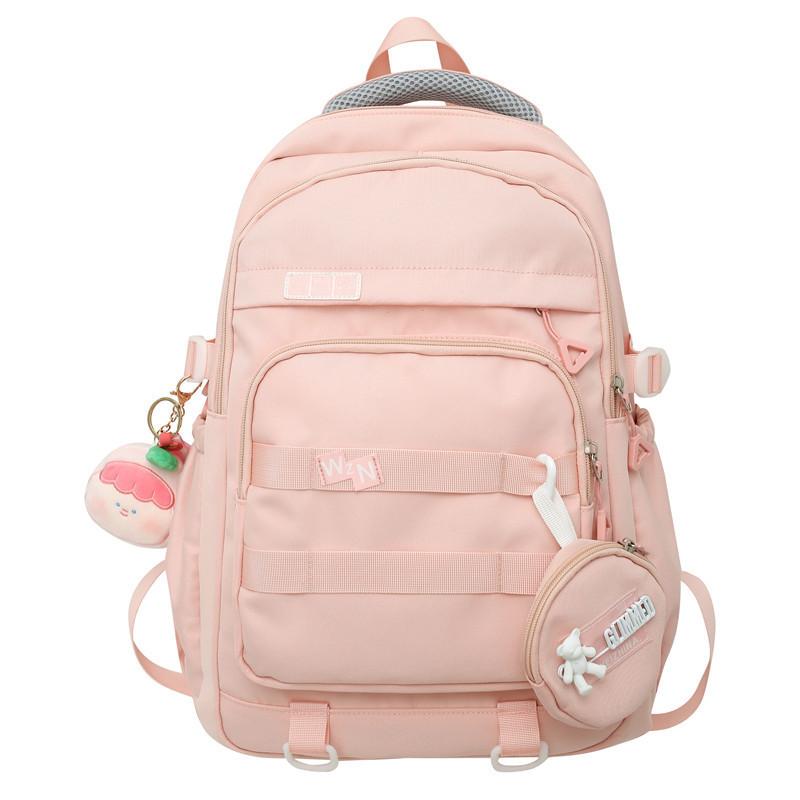 Schoolbag Backpack Simple Female College Student Schoolbag Fashionable Korean Version Ins Casual and Light with Change Bag Large Capacity Backpack