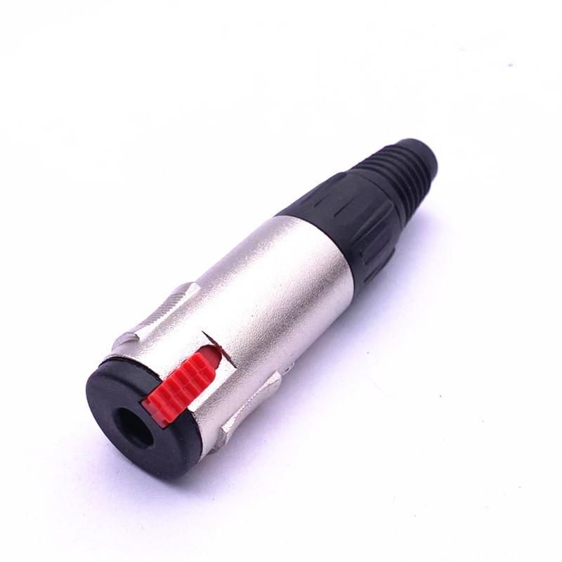 6.35mm Female 3-Pin Solder Connector Extension Cable with Locking Microphone Plug (Balanced Head)