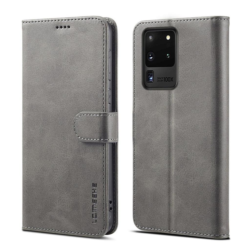 Vintage Leather Flip Wallet Phone Case for Samsung Galaxy S20 ULTRA Magnetic Clasp Card Holder Cash Pocket Kickstand Slim Business Cover