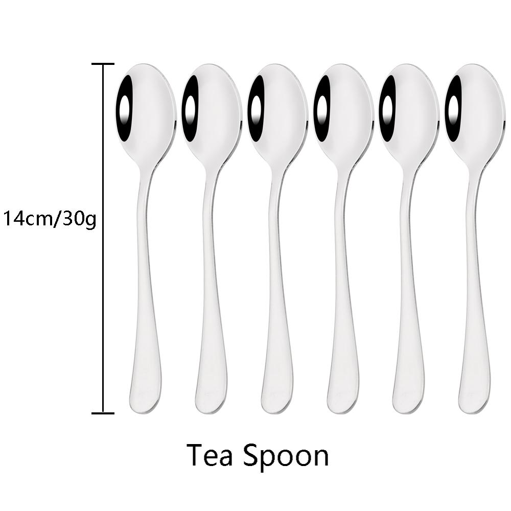 

6 шт./компл., высококачественная посуда из нержавеющей стали, зеркальные столовые приборы, нож для стейка, вилка, ложка, суповая ложка, кофейная ложка, посуда, кухонные столовые приборы 6Pcs Tea Spoon