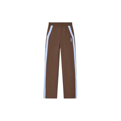 Color Block Straight Leg Knit Casual Pants Women Bottoms Cream-Brown F11W419603F-BN