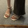 Sandals women's summer new open-toed high heels European and American style cross-strap thick heel strap fashion Roman shoes
