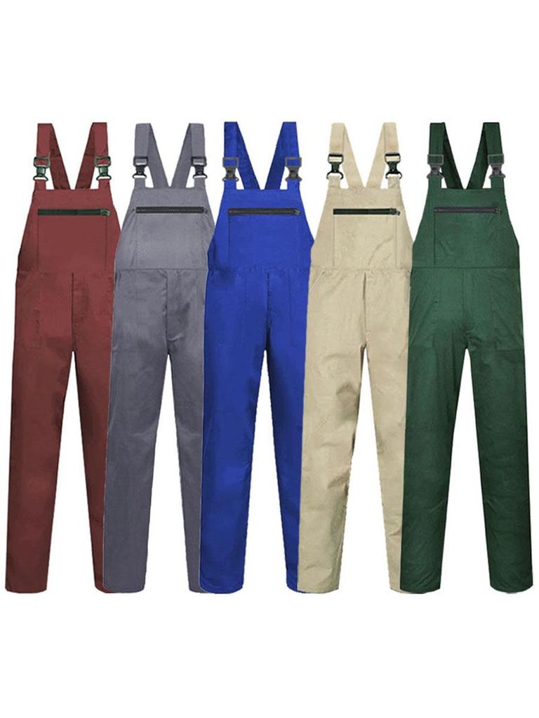 Unisex Pure Cotton Work Pants - Four Seasons Durable, Dirt & Wear-Resistant Plus Size Overalls for Machine Repair.