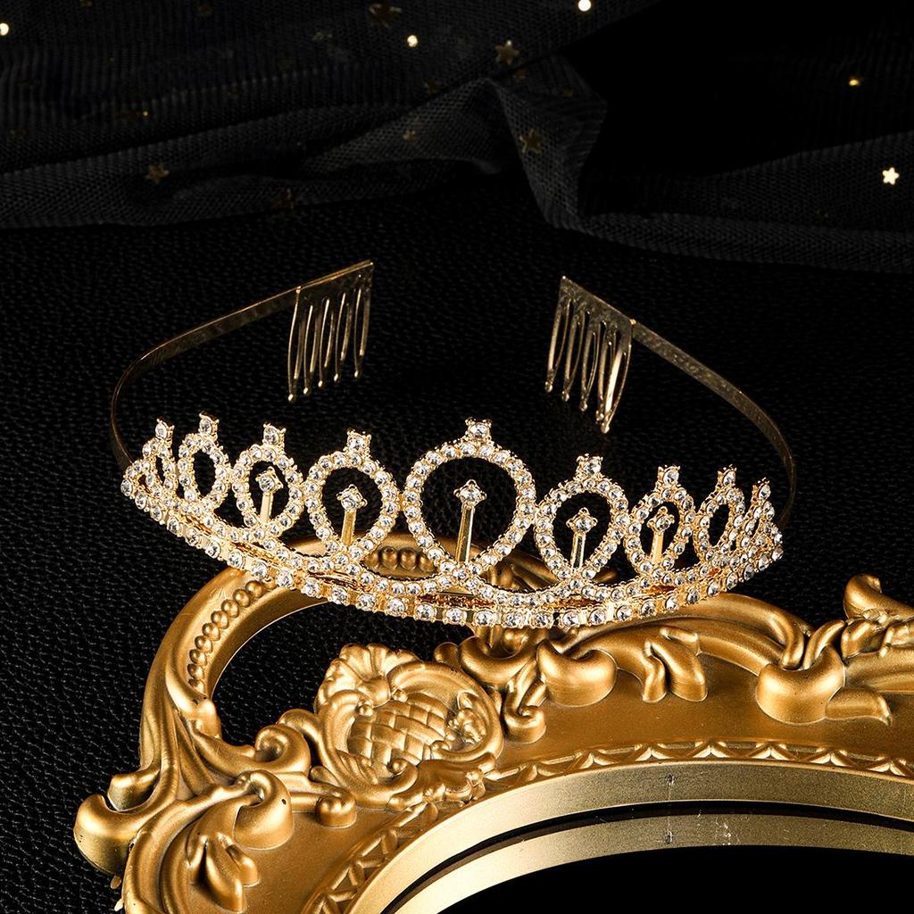 Gold Princess Wedding & Party Crown Headdress Hair Accessory