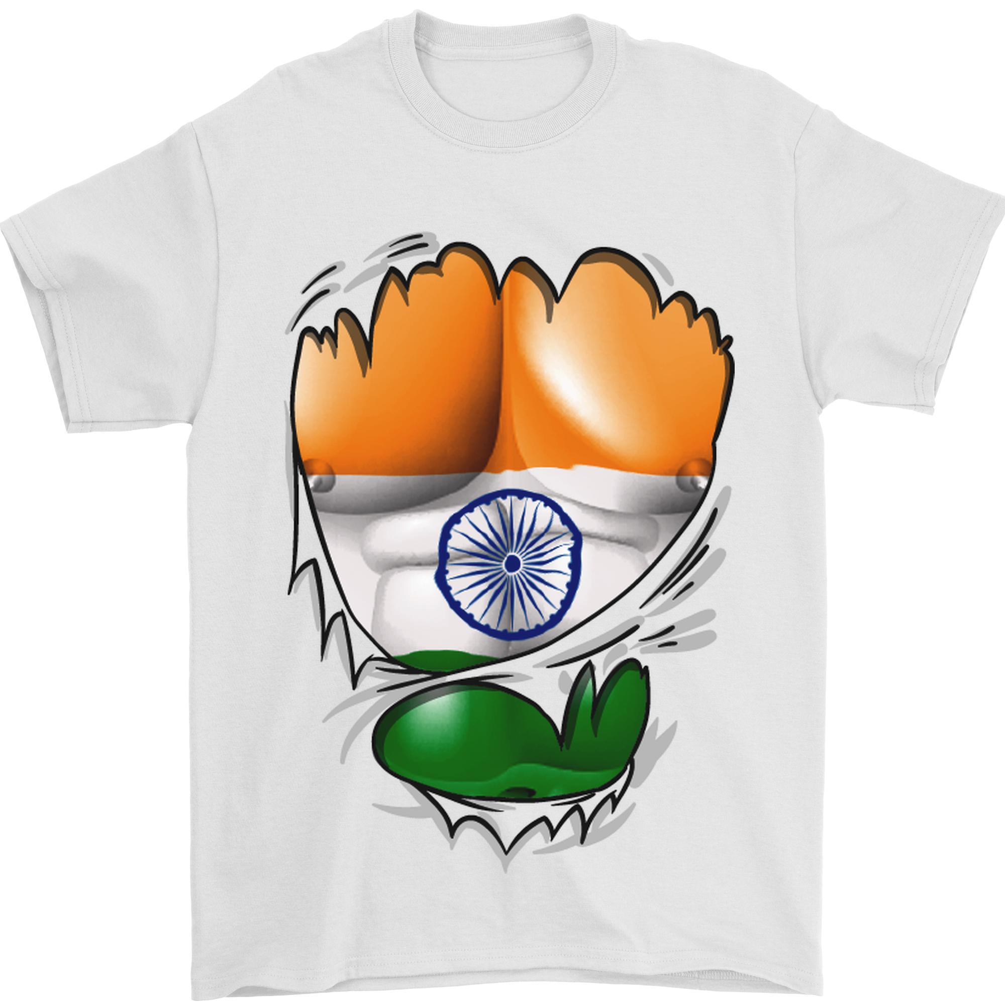 Gym The Indian Flag Ripped Muscles India Unisexs TShirt 100 Cotton S