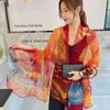 Ailishaqi Extra Large Ice Silk Floral Scarf - Lightweight Summer Sunscreen Shawl Long Beach Wrap