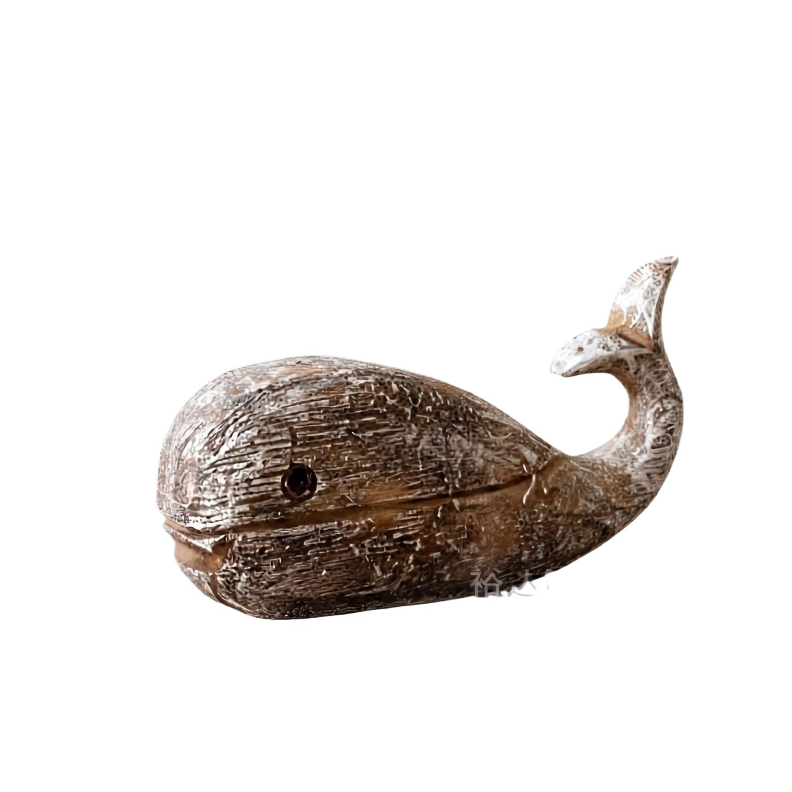 

Resin Vintage Whale Ornament — Home Decor, Living Room, Study, And Desktop Statue One Size