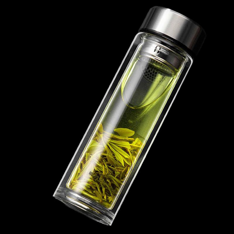 Shangqi Double Wall Glass Tea Infuser Bottle with Lid