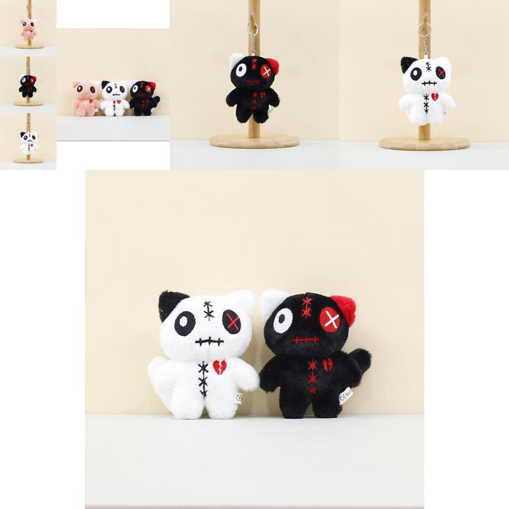 Adorable Plush Cat Keychain Alien Big Eye Cat Doll Soft Toy Bag Charm For Kids