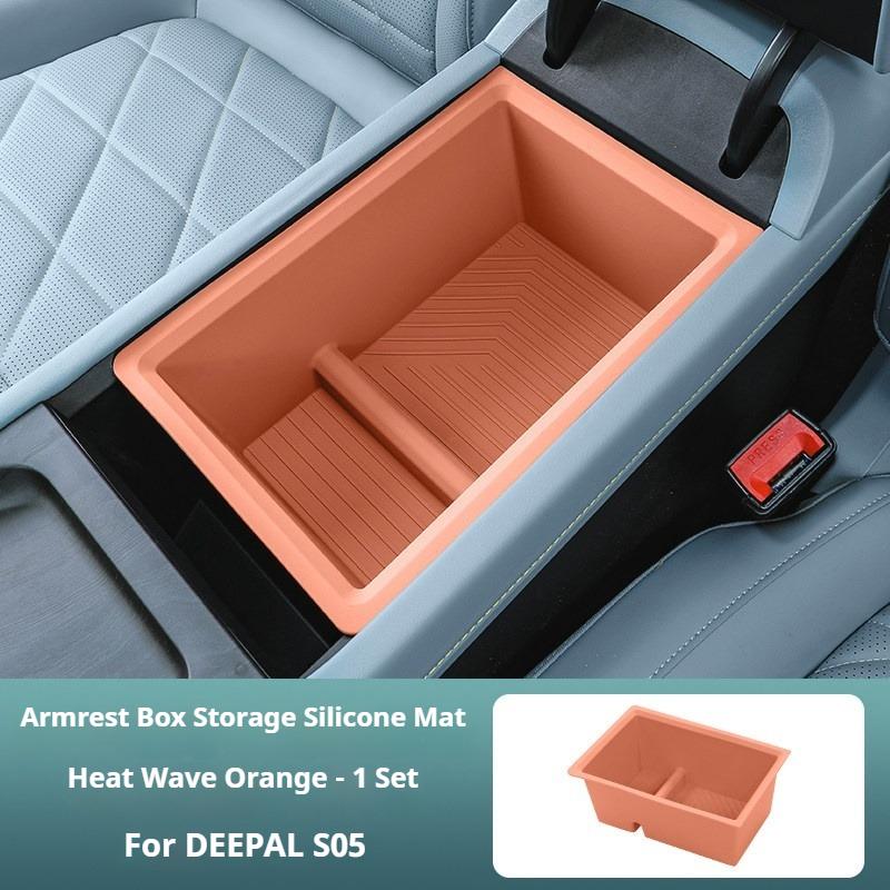 For 24-26 Changan DEEPAL S05 Car Central Control Lower Storage Box and Handrail Box Silicone Storage Box Modify Accessories