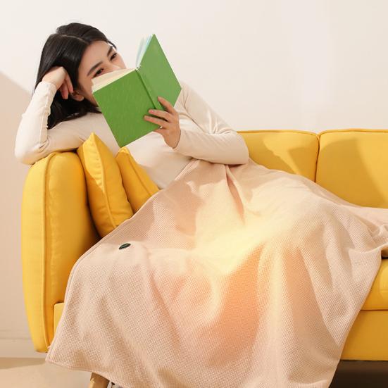 USB-Powered Heated Shawl Blanket Bag 2-in-1 Electric Heating Scarf Blanket Wireless Heated Poncho Foldable Electric Blanket
