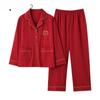 Autumn Winter Faux Cotton Sleepwear Long Sleeves Long Pants Homewear Fashion Women Pajamas Turn-down Collar Pajama