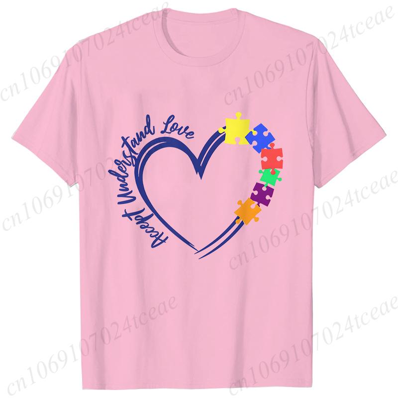 

Accept Understand Love T-shirts Heart Autism Clothes for Unisex Unisex Teacher T-Shirt Autism Awareness Tops Autism Puzzle Kids Tee 4XL