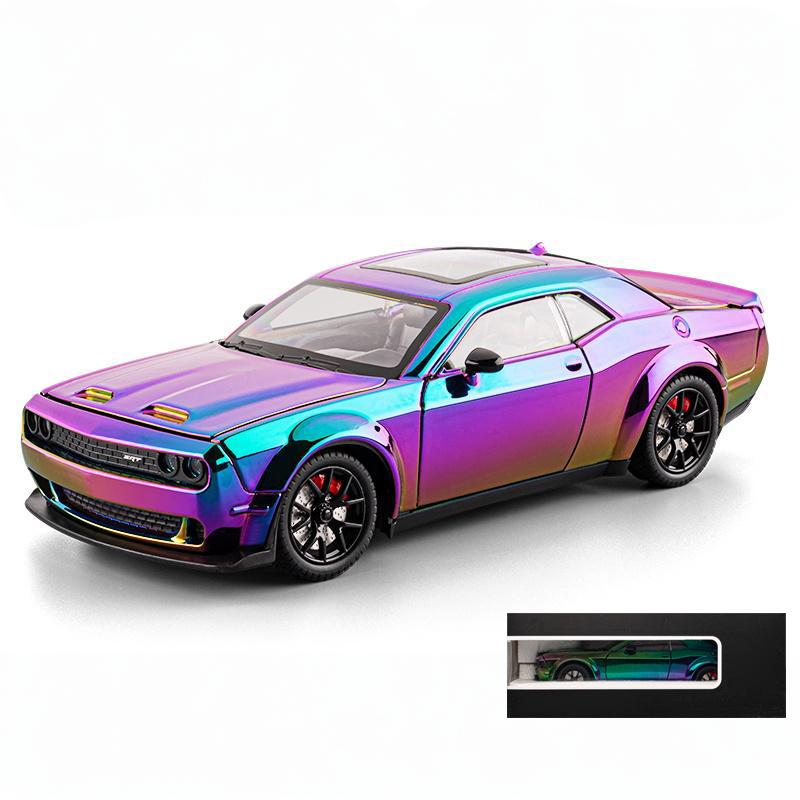 1:24 Dodge Challenger SRT Hellcat Redeye Electroplating Sports Car Alloy Diecast Model Car Collection Hobby Decorations Display