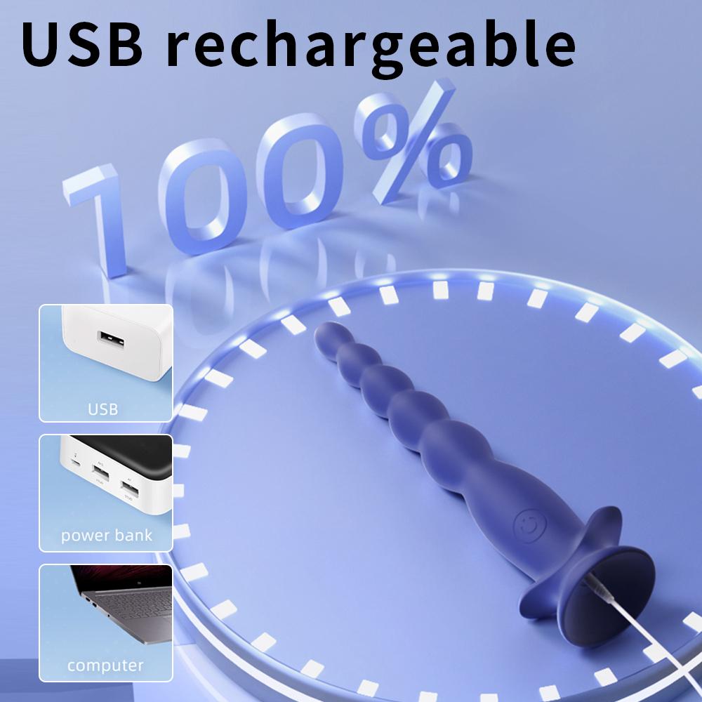 Male Prostate Massager Anal Plug Vibrator Silicone Anal Beads For Woman Men Vibrating Masturbation Anal Dilator Adult Sex Toys