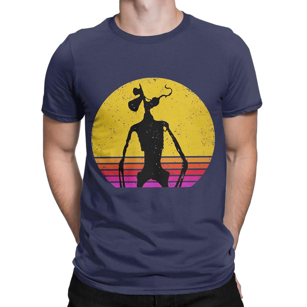 Costume Siren Head Per Bambini Ragazzi Vintage Tramonto Divertente Maglietta 100% Cotone Siren Head T-shirt Top Per Unisex