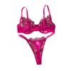 Meimei Red Floral Embroidered Lingerie Set - Sweet & Sexy Bra 24088