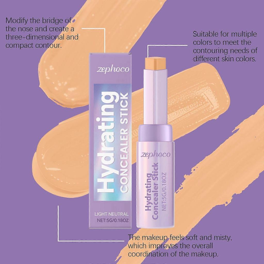 Zephoco Kontur Concealer Stick (Natürlicher Farbton) Natürlicher Farbton, Praktisch für den täglichen Gebrauch, Zart auf der Haut, Ideal zum Schattieren der Nase und für Konturen