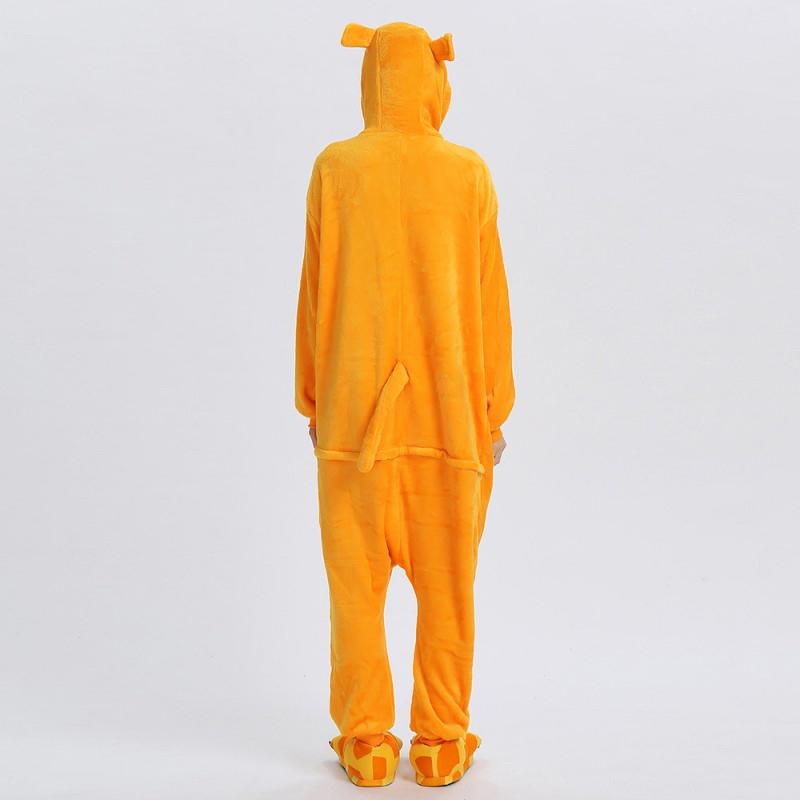 Kangaroo Pajamas Animal Onesies Kigurumi Jumpsuit Set with Slippers Unisex Costume Sleepwear Adult Women Men Winter Suit