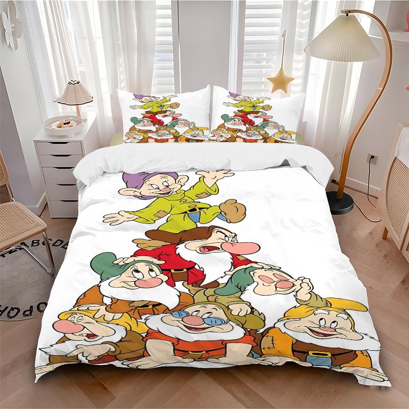 3Pcs Seven Dwarfs Pyramid Bedding Sets For All Sizes New 3D Printed Bed Cover Comforter Duvet Cover Pillowcase Bedroom Decoration